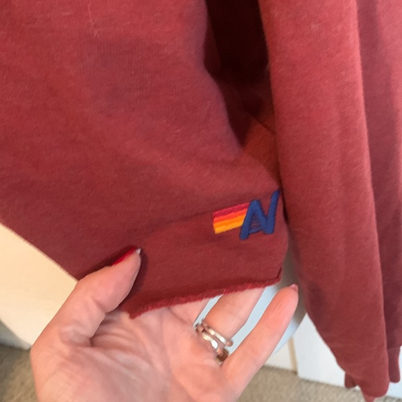 Aviator Nation Bolt 5 chevron cropped crew sweatshirt-size Medium - Picture 4 of 12